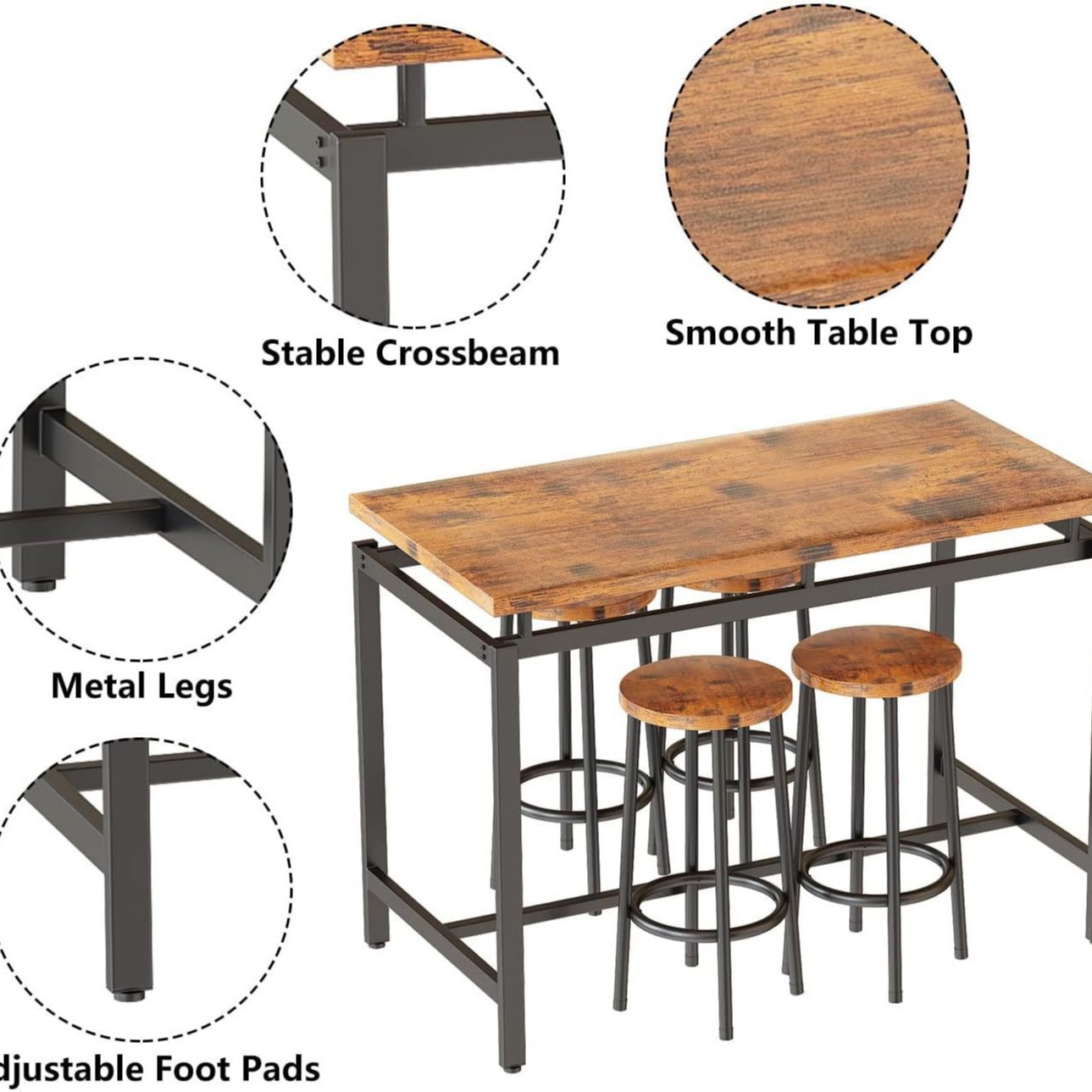 Dining table and chairs five-p - Home Improvement Kitchen Set ulasan dan harga