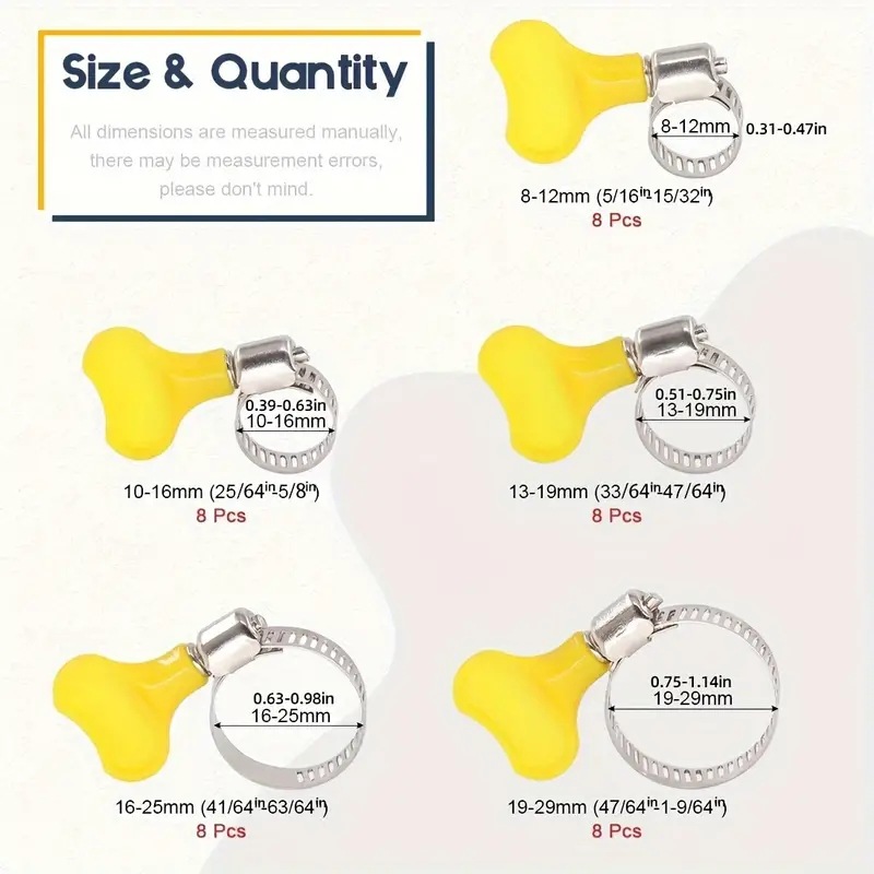40PCS Thumb Screw Hose Clamp K - Hose Clamp Assorted ulasan dan harga