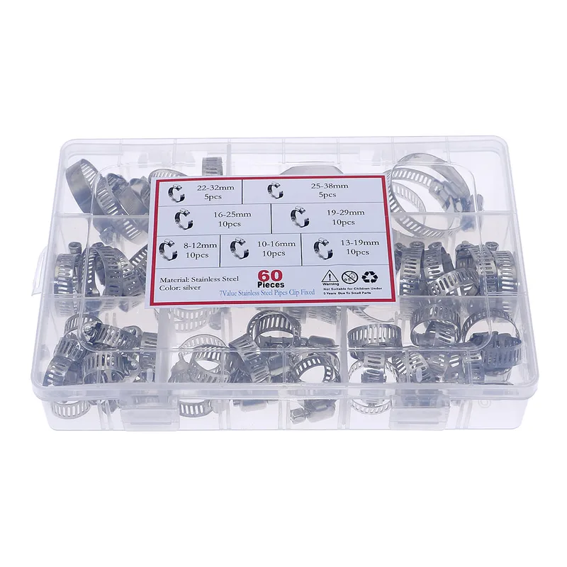 60Pcs Fuel Injection Hose Line - Hose Clamp Assorted ulasan dan harga