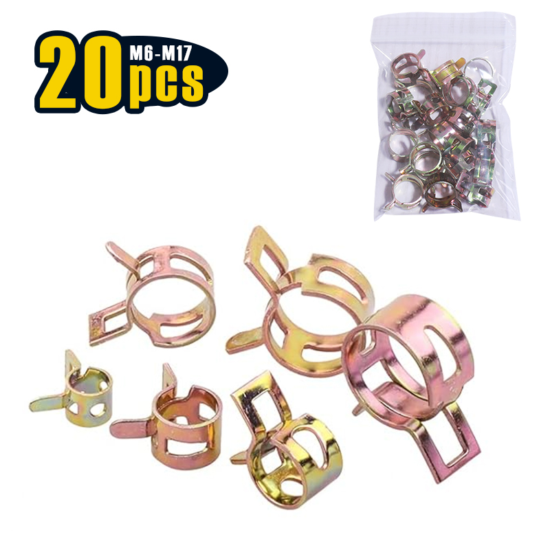 20 Pcs 6-17mm Spring Hose Clam - Hose Clamp Assorted ulasan dan harga