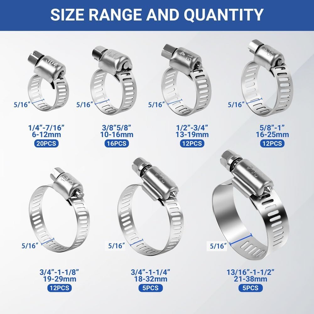 82Pcs Hose Clamp Assortment St - Hose Clamp Assorted ulasan dan harga