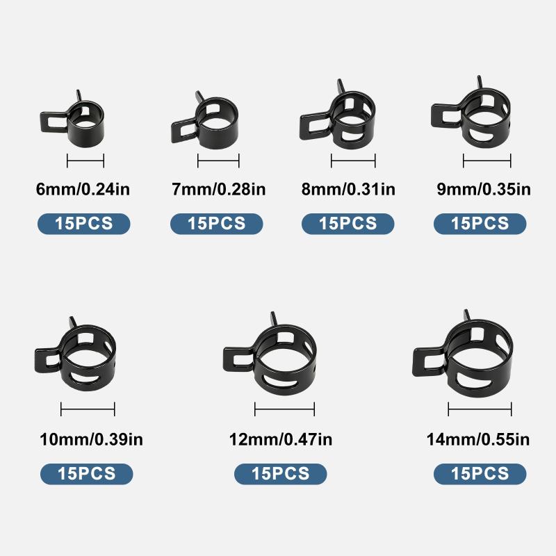 105Pcs Spring Band Hose Clamps - Hose Clamp Assorted ulasan dan harga