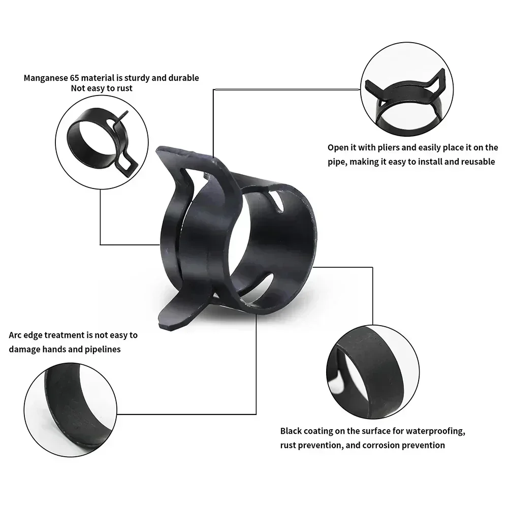 140pcs 6-22mm Black Q673B Vacu - Hose Clamp Assorted ulasan dan harga