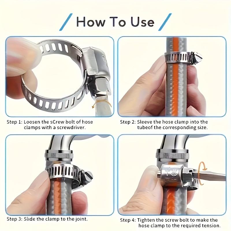 40/50Pcs Stainless Steel Hose  - Hose Clamp Assorted ulasan dan harga